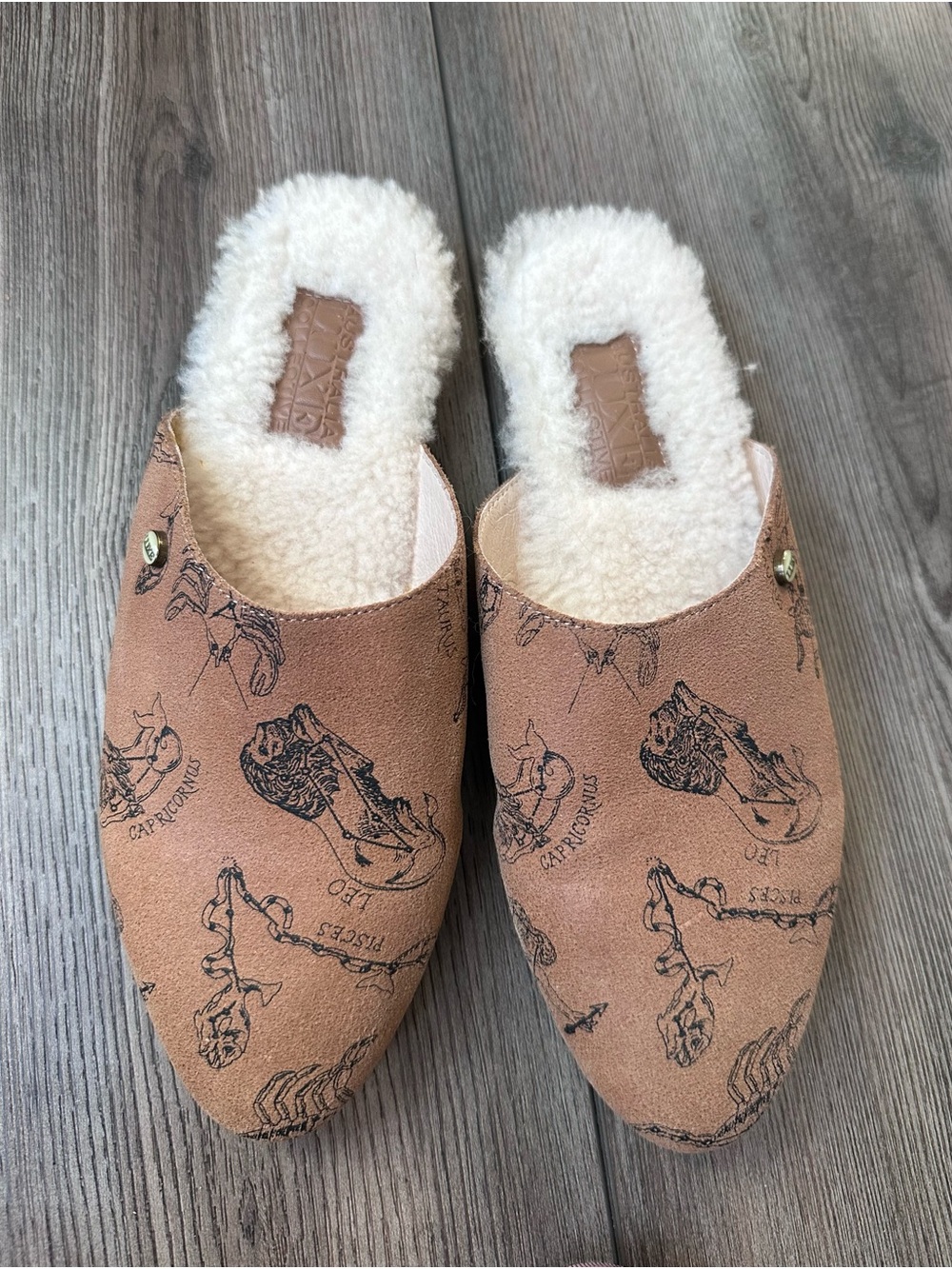 Australia Luxe Collective Zodiac Shearling Mule Clogs Shoes Size 6